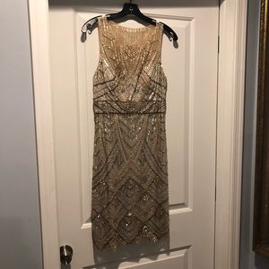 Sue Wong Nocturne Champagne Cocktail Dress